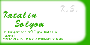 katalin solyom business card